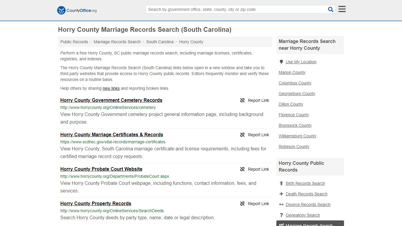 Marriage Records Search - Horry County, SC (Marriage Licenses ...